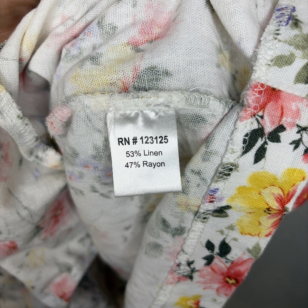 Vintage Chadwick's Linen Blend Floral Old Money Vacay Resort Dress Size Med - Picture 3 of 7
